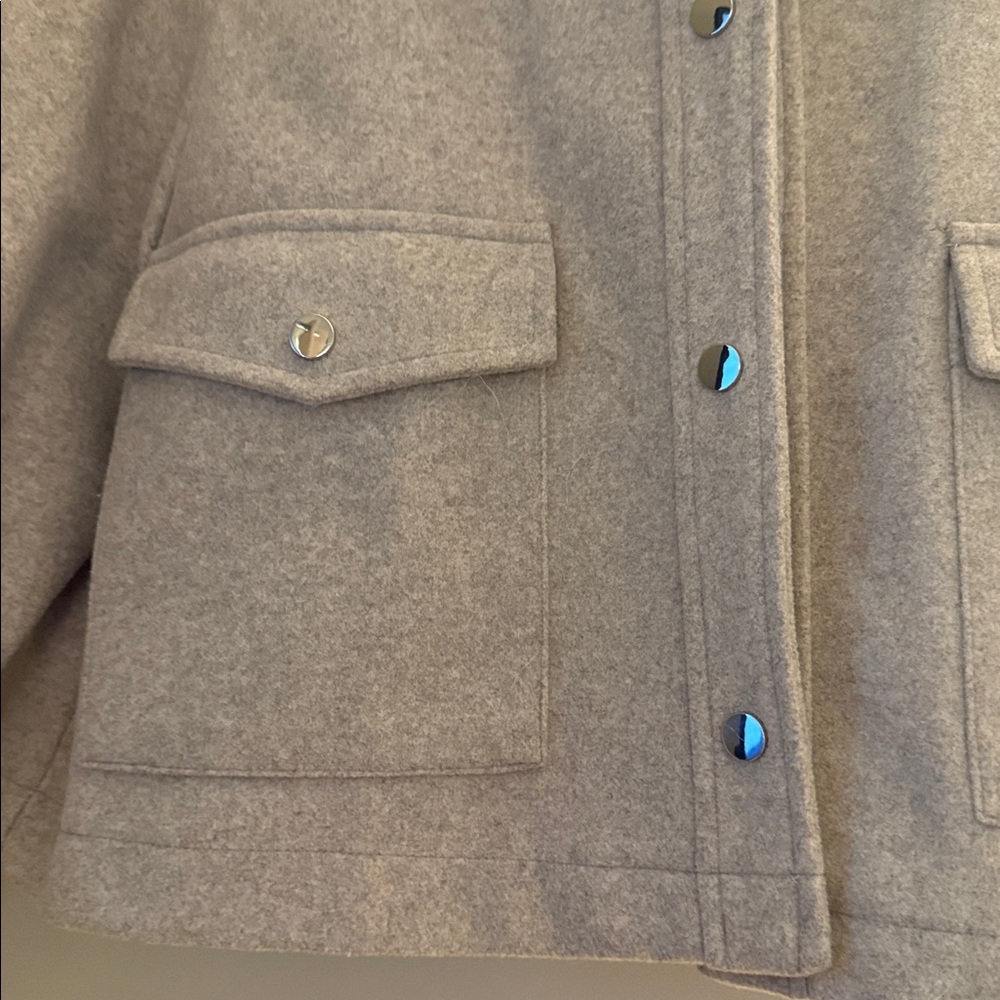 Zara Cream Wool Blend Jacket New - Picture 3 of 4